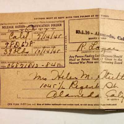 Gas ration stamps, 1941-1945