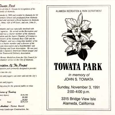 Program dedication ceremony Towata Park, 1991