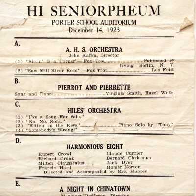 Program production Alameda High School, 1923