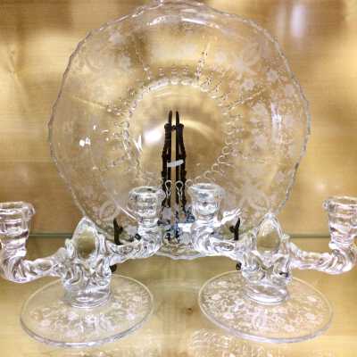 Heavy glass console set of the Martin family, c. 1950s