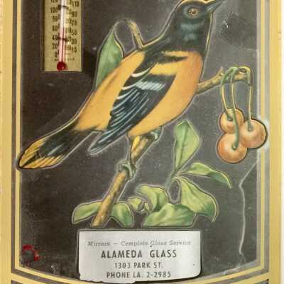 Calendar plaque advertising Alameda Glass, c. 1950s