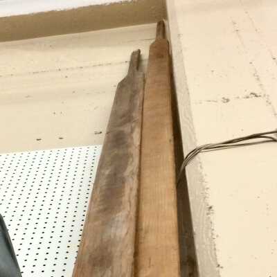 Long paddle used to remove bread from ovens of the French Bakery, c. 1920