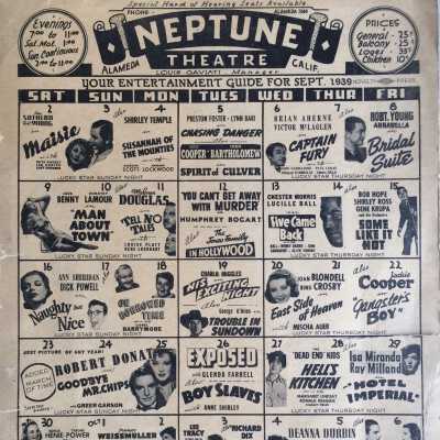 Neptune Theatre Events Program, September 1939