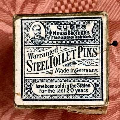 Steel toilet pins of the Toye or Cox family, early 1900s