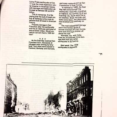 Earthquake! April 18, 1906 (Part 1): Alameda Journal, Dec. 22, 1989, Woody Minor, 1906 Earthquake, part 1, p2.