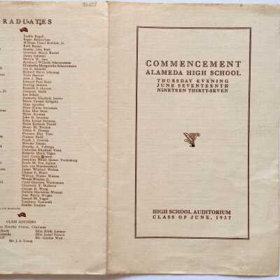 Program Commencement Exrcises Alameda High School, 1937
