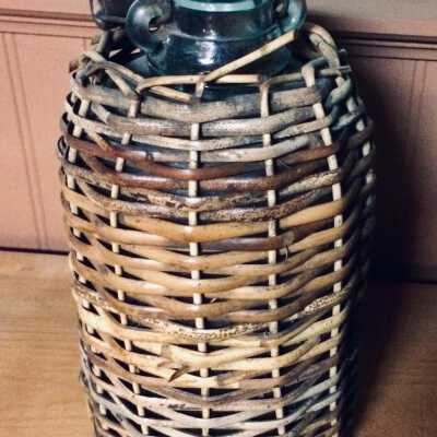 Wicker covered bottle from the King family home