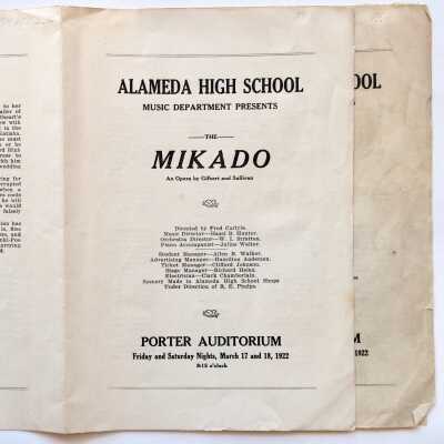 Event Program Alameda High School Music Department, 1922