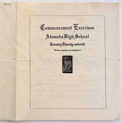 Program Alameda High School graduation exercises, January 1921
