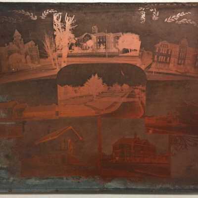 Printer's plate, seven schools and Park street, after 1895