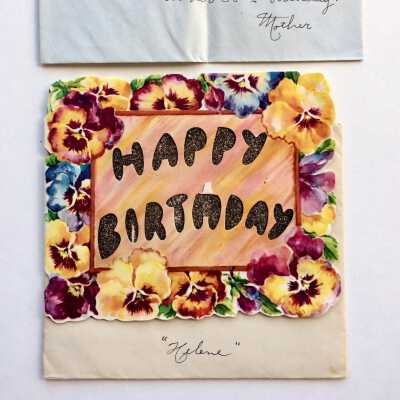 Birthday card and envelope given to Helene Ames, 1942