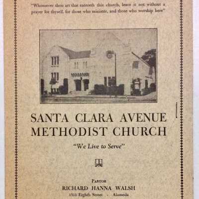 Program service Santa Clara Ave Methodist Church, 1941
