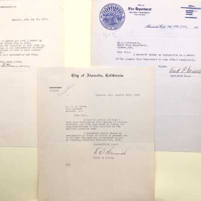 Letters of resignation from City functions, 1917-1918