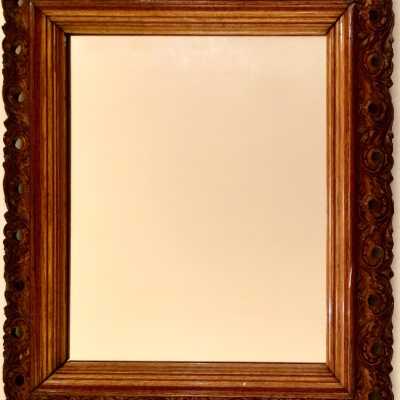 Mirror in shadow-box frame of the Thorpe family, c. 1900s