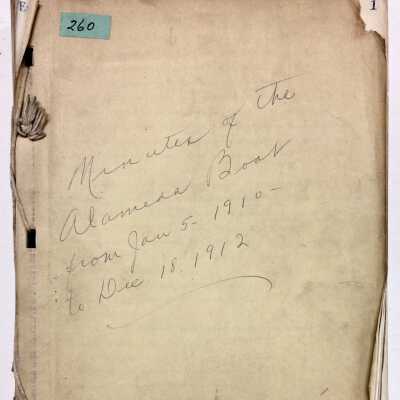 Minutes of the Alameda Boat Club, 1910-1912