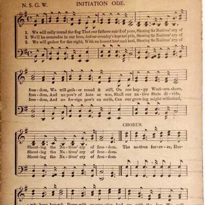 Sheet music of Native Sons of the Golden West, c. 1900