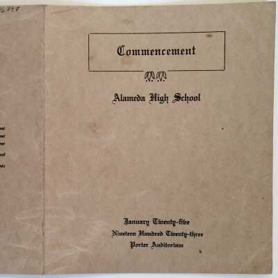 Program Commencement Exercises, Alameda High School, 1923