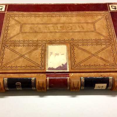 Ledger book used as Visitor's log, 1905-1906