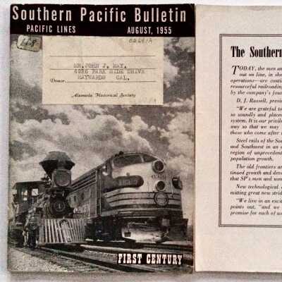 August 1955 editions of 'Southern Pacific Bulletin' with details about Alameda