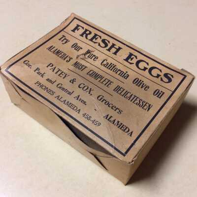 Fresh Eggs carton from Patey & Cox Grocers, c. 1900s