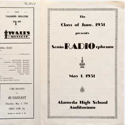 Program Play, Class of 1931, Alameda High School, 1931