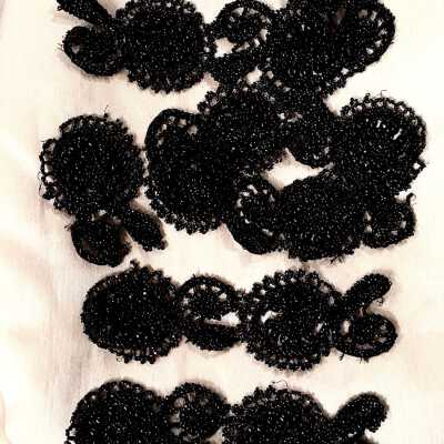 Jet dress trim sections of the Johns family, late 1880s-1890s