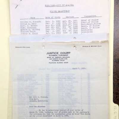 Records of Test Results for Police Officers, 1929-1932