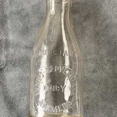 Innes-Cloverdale Dairy quart-size milk bottle, prior 2020