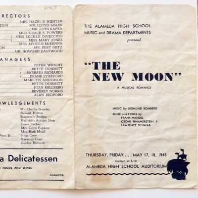 Program for an Alameda High School production, 1945
