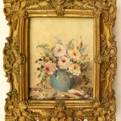 Pair of Still lifes of roses by Bette De Treville, c. 1950s