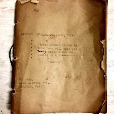 Sonora records and index of the Fenn family, 1924