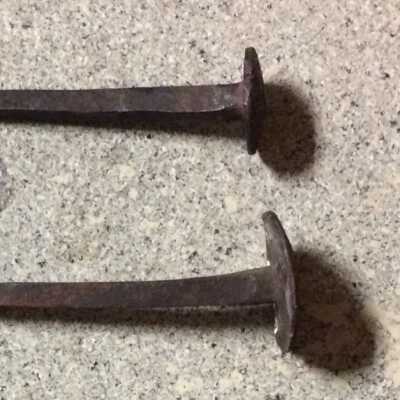 Overland train tie nails, before 1900