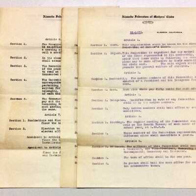 Bylaws of the 'Federation of Mother's Clubs', c. 1914-1916