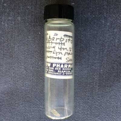 Medicine bottle from Flatow Pharmacy, 1944