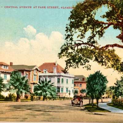 Postcard of mansions on Central Ave, 1915