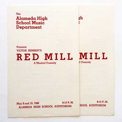 Program Play, Alameda High School Music Department, 1940