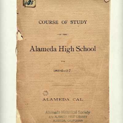 Course booklet Alameda High School with graduates list, 1896-1897