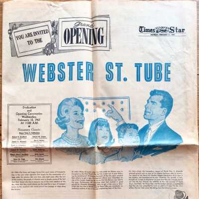 Supplemental Paper section about Webster Street Tube opening, 1963