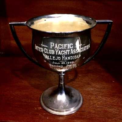 Pacific Inter-club Vallejo Handicap race Trophy won by the Stone Boat yard, 1920