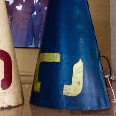 Blue Commuters' Club megaphone, 1905