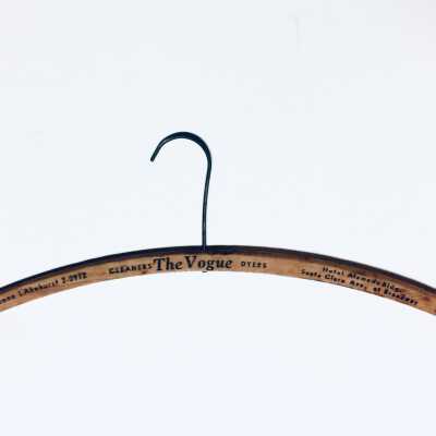 Wooden Hanger advertising Vogue Cleaners and Dyers, prior 1970