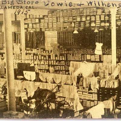 Postcard Interior of Loewe and Wilkins Dry Goods Store, 1915