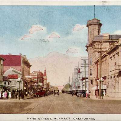 Postcard of Park Street, looking North from Central Ave, c. 1912