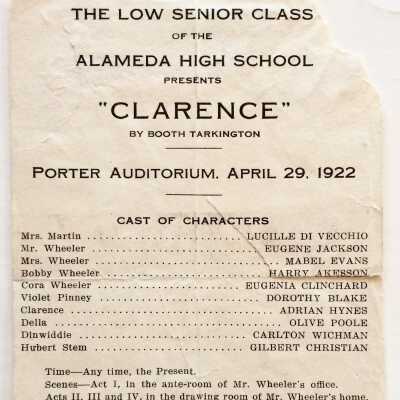 Newspaper Clipping and Program High School Class play, 1922