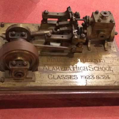 Engine model, Alameda High School metal shop project, 1923-1924