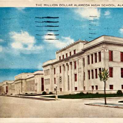 Postcard 'The Million-Dollar Alameda High School', 1927