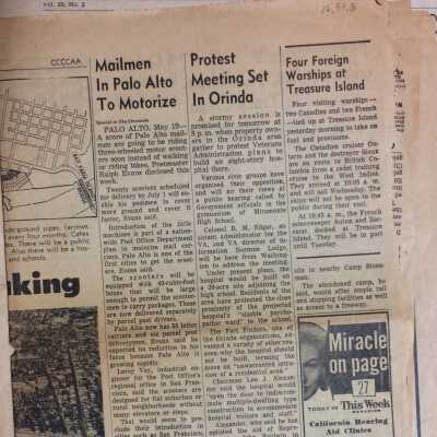 Newspaper clipping about the South Shore development, 1956