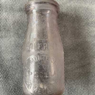 Del Monte Dairy Half Pint Milk Bottle from the Alameda Dump, Ca. 1920
