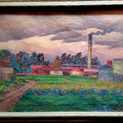 Painting of the Clark and Sons Pottery, by Will John Jones, c. 1900