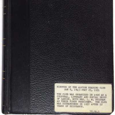 Minutes Alcyon Reading Club, 1943-1951